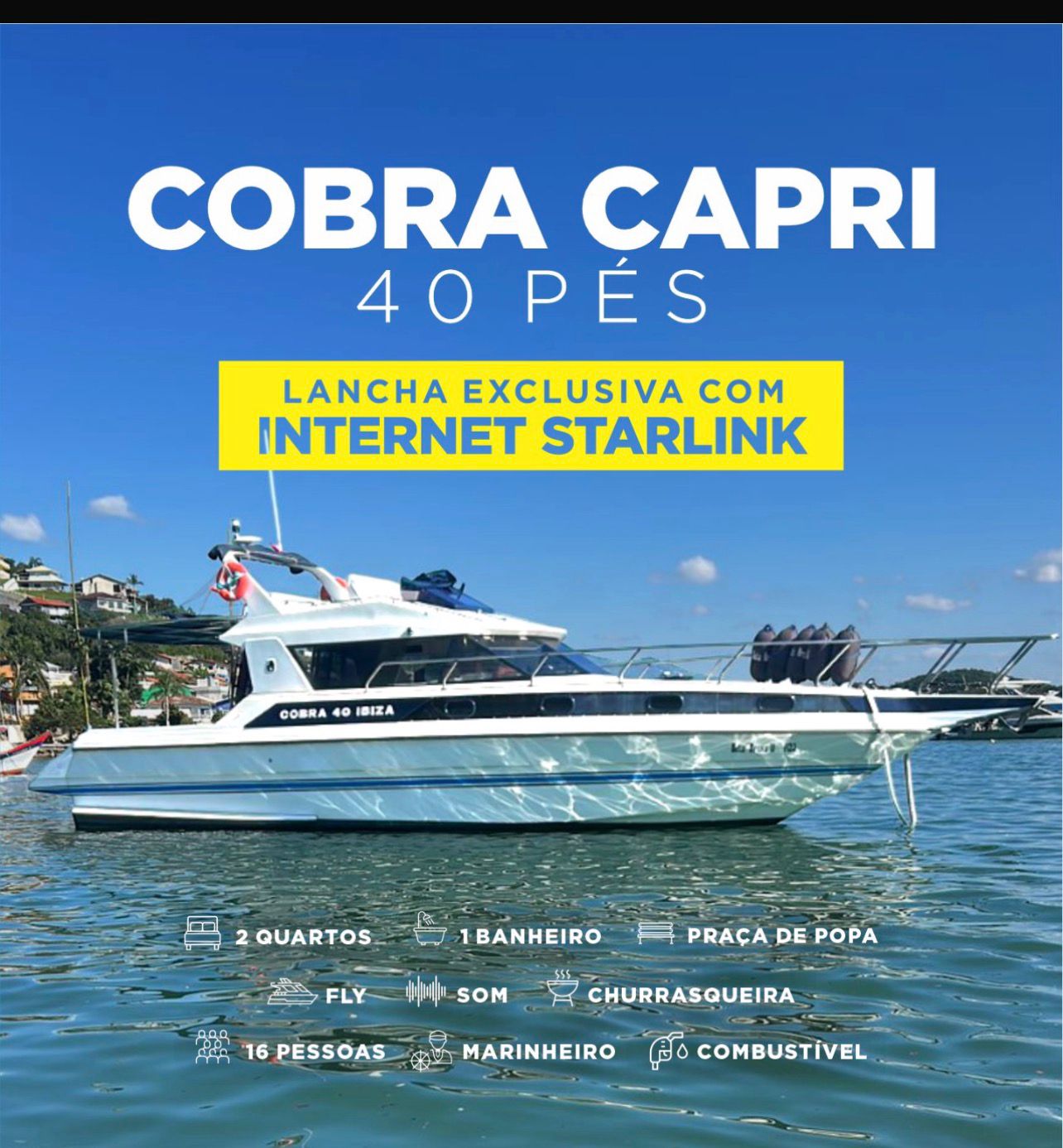 Lancha Cobra Capri 40 Pés